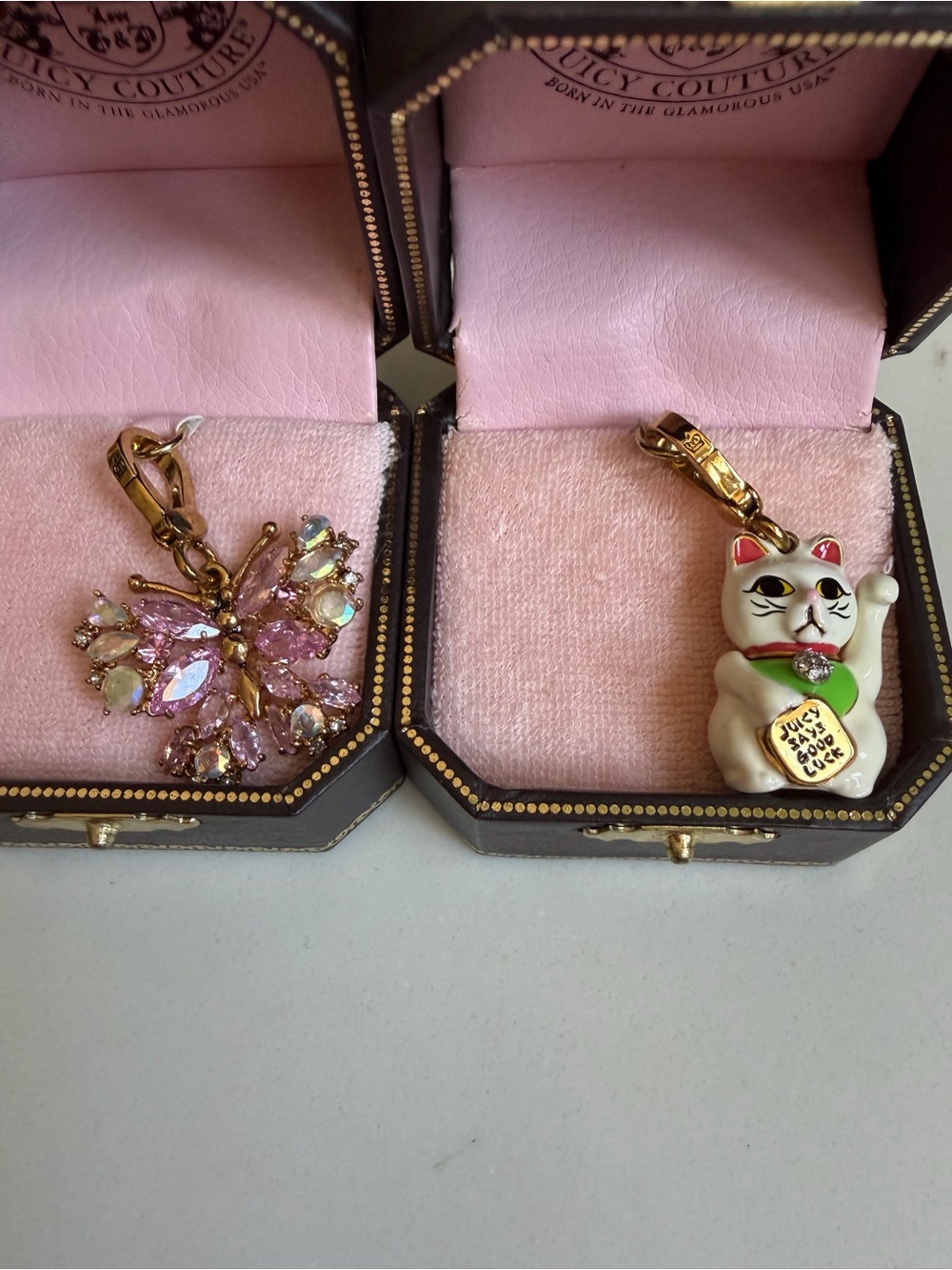 Juicy Couture Charms - Lucky Cat & Butterfly